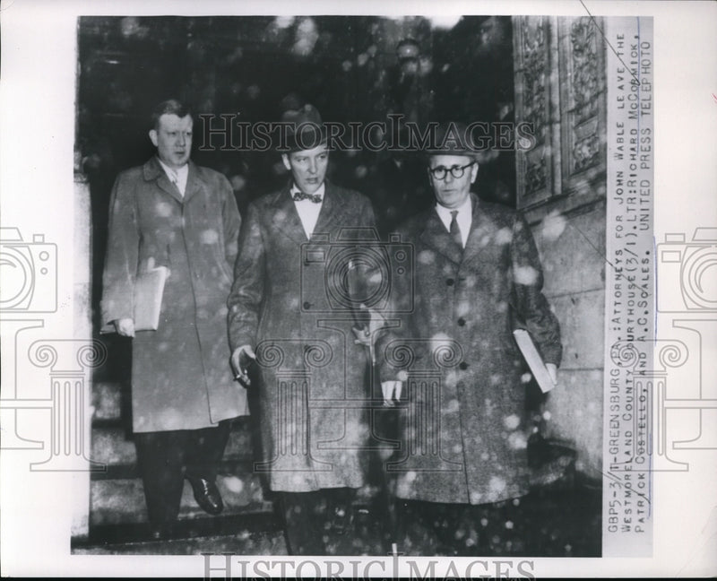 Load image into Gallery viewer, 1954 Press Photo Attorneys Richard McCormick, Patrick Costello and AC Scales
