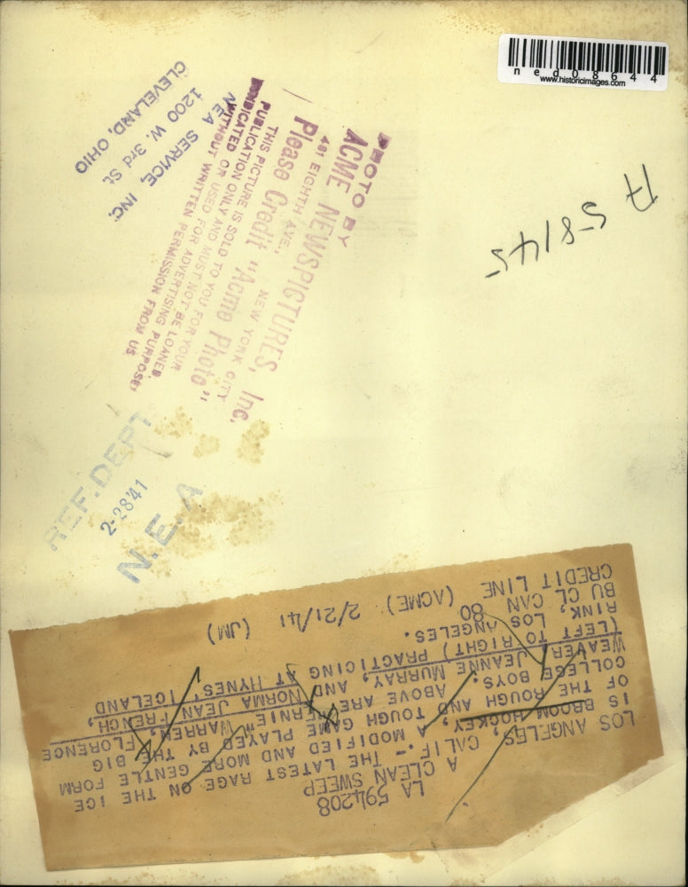 1941 Press Photo Big Boys of Hockey: Ernie Warren,Florence Murray & Norma French