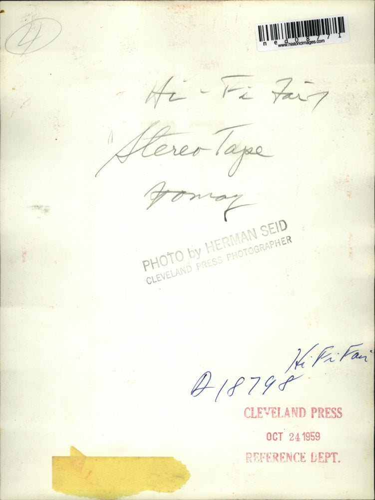 1959 Press Photo The Hi Fi Stereo Tape