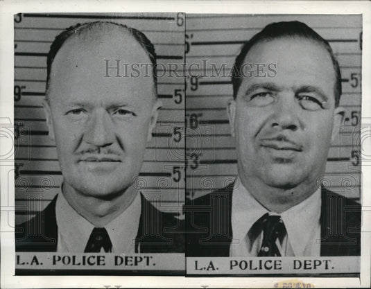 1943 Media Photo La Calif muh shots cops LL Johnson, EB Mooradian brutality