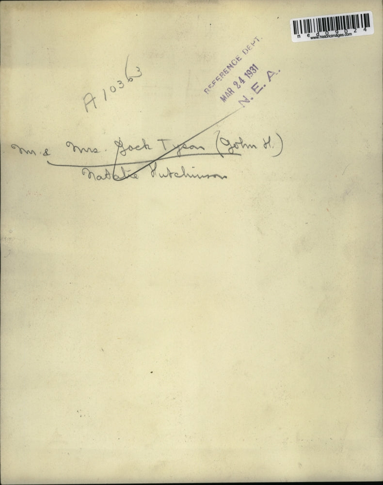 1931 Media Photo Mr & Mrs Jock Tyson and exotic cat