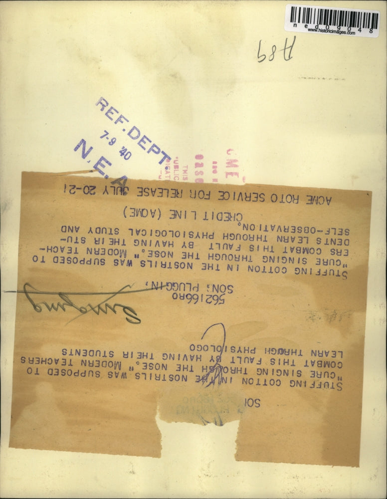 1940 Press Photo Woman learning to sing with cotton in her nostrils