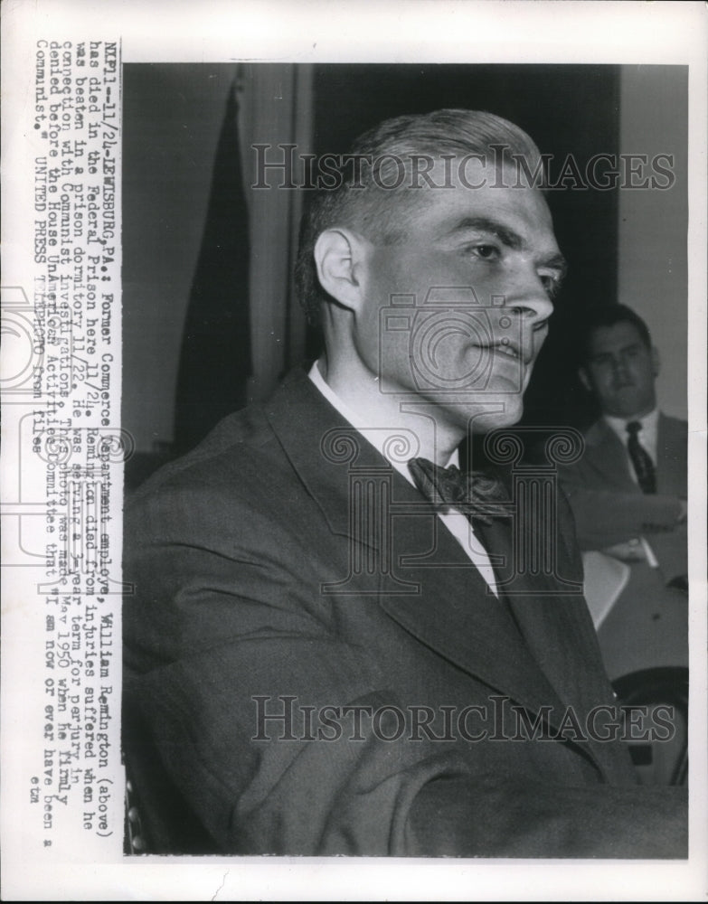 Load image into Gallery viewer, 1954 Press Photo Lewisburg Pa Ex Commerce Dept Wm Remington died in Fed prison
