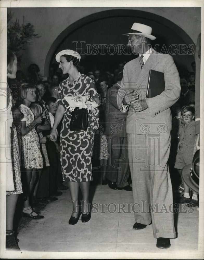 1939 Press Photo enmark's Crown Prince Frederick & Princess Ingrid in Calif.
