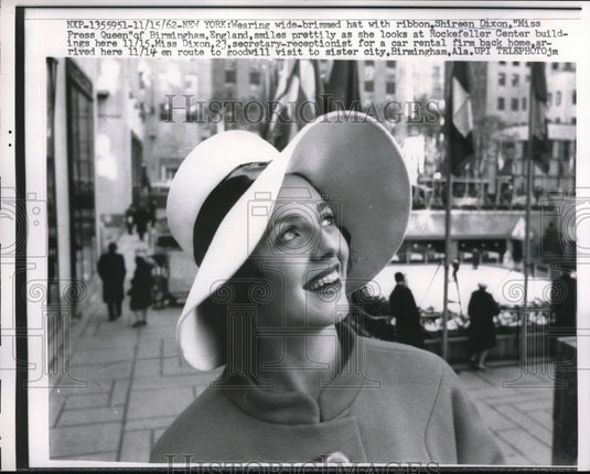 1962 Press Photo NYC Shireen Dixon Miss Bormingham England - ned09342