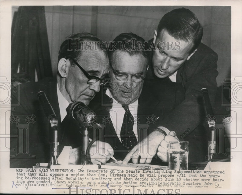 Load image into Gallery viewer, 1954 Press Photo Washington Democrats on Senate Investigating Subcommittee
