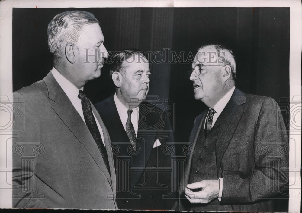 1953 Press Photo Secy of State John Dulles talks about Communist attack on Laos
