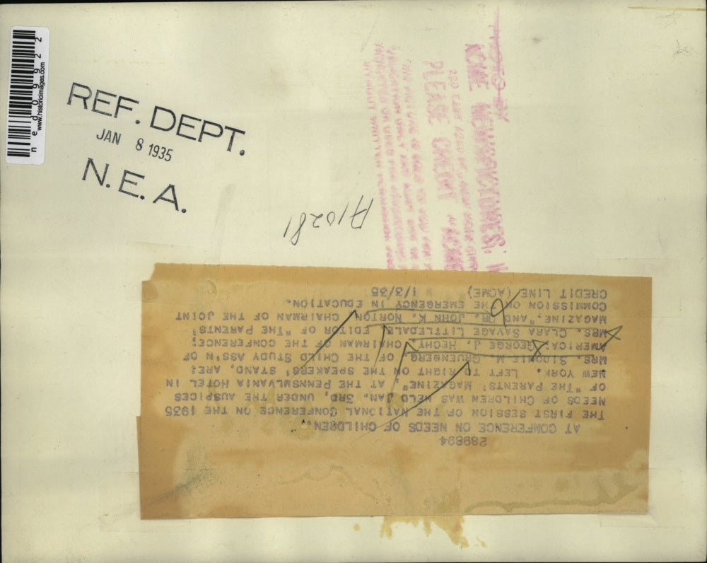 1935 Press Photo NAtl Conference on Childrens Needsm Gruwenberg,Hechy