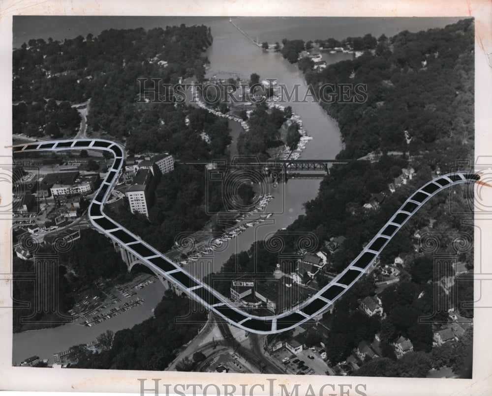 1951 Press Photo Rocky River Bridge Drawing - ned09988