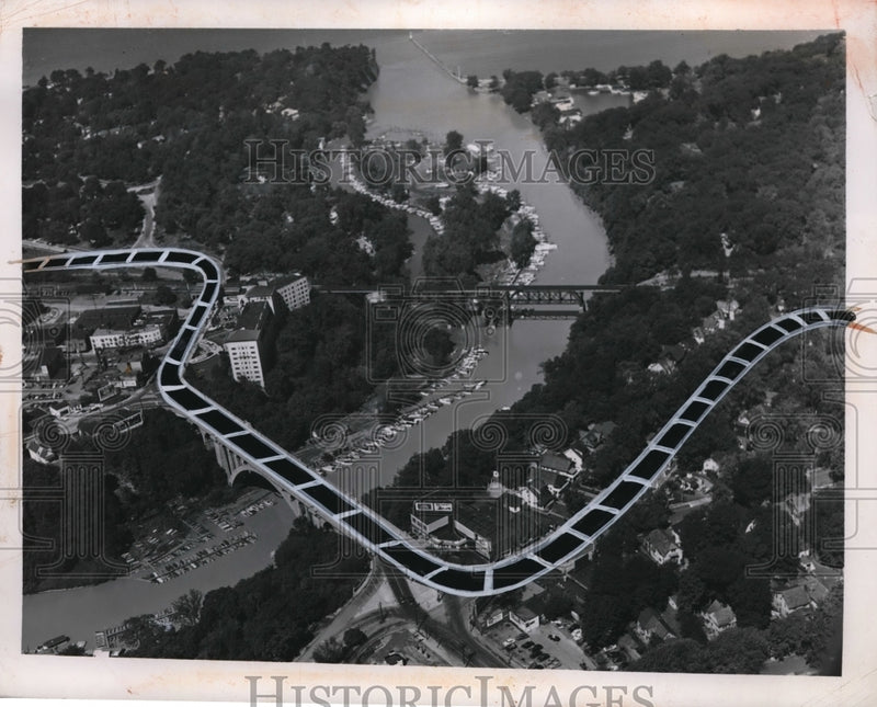 Load image into Gallery viewer, 1951 Press Photo Rocky River Bridge Drawing - ned09988
