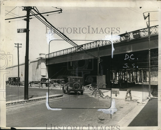 1929 Press Photo Superior Ave Bridge Hayden Construction