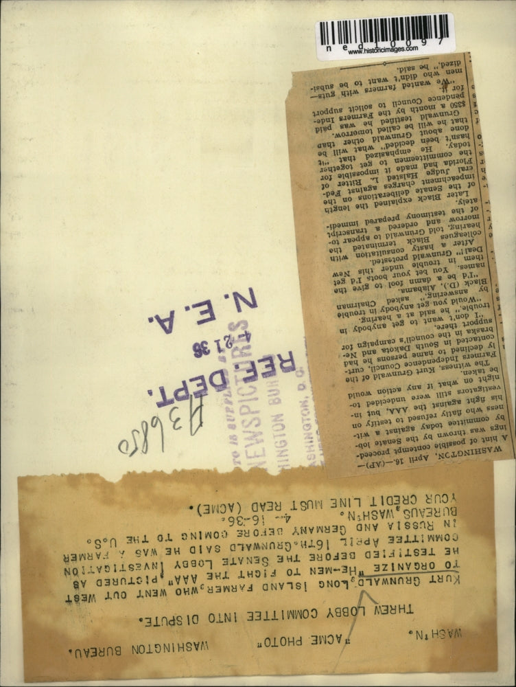 Load image into Gallery viewer, 1936 Media Photo Kurt Grunwald Testifies Before the Senate Lobby Committee
