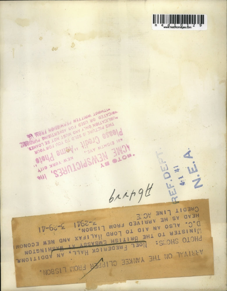 1941 Press Photo Noel Frederick Hall additional minister to British Embassy