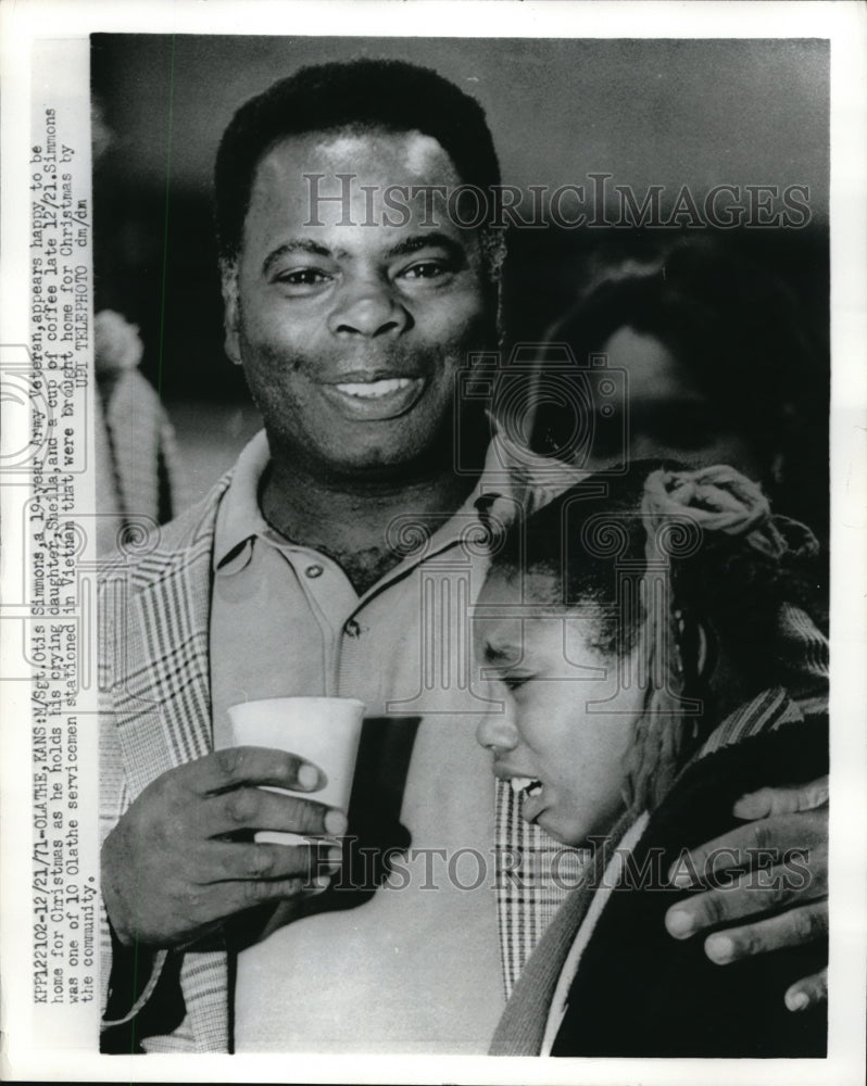 1971 Press Photo Army Veteran Otis Simmons with his daughter Sheila