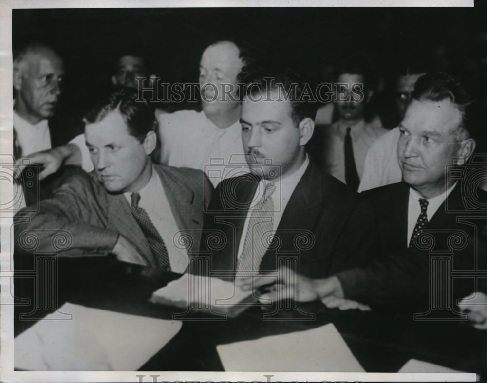 1934 Press Photo L. Phillips, L. Giorgia and J. Hardy being held in Police court
