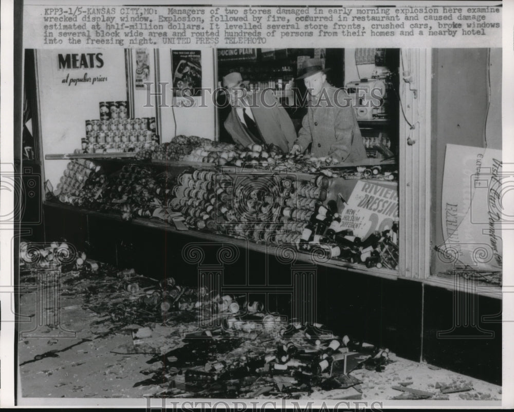 1953 Media Photo An early morning explosions damaged business establishments