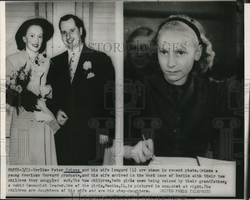 Load image into Gallery viewer, 1954 Press Photo Berlin Peter Grimes and wife Ingrid arrived in West Zone of
