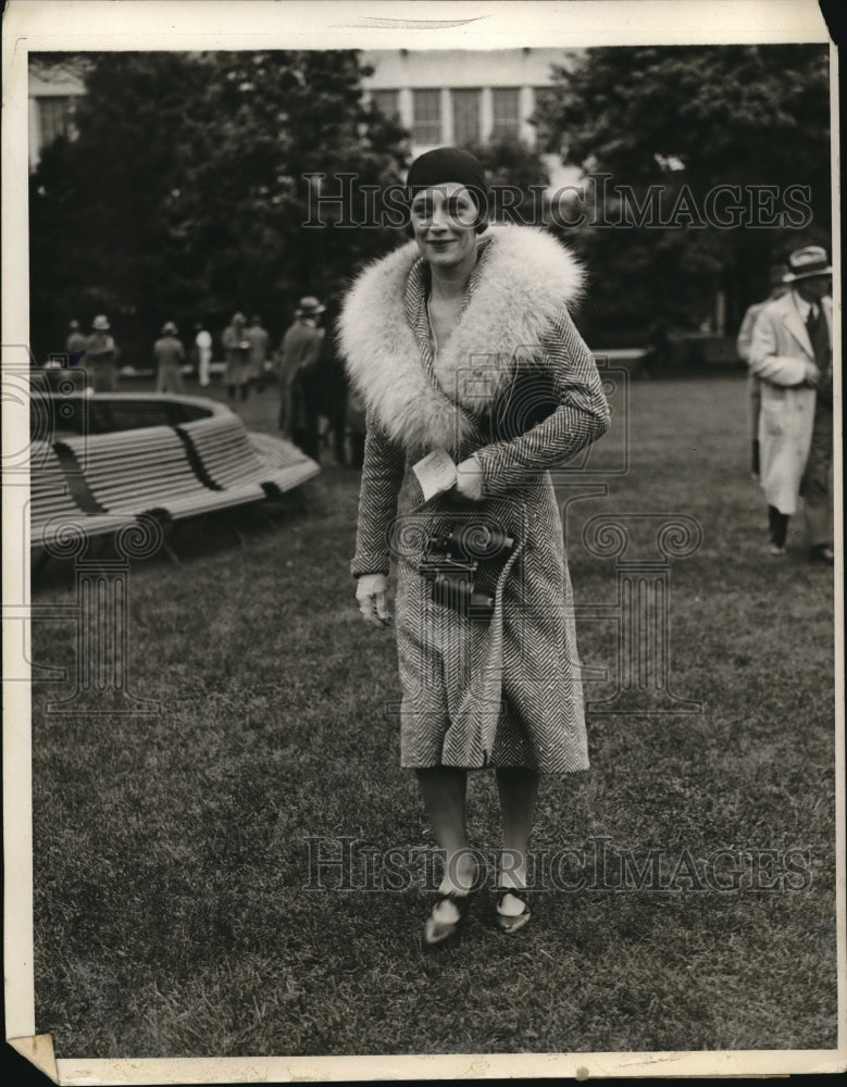 1930 Media Photo Mrs Isabel Dodge Sloane at HBelmont Park in NY at races