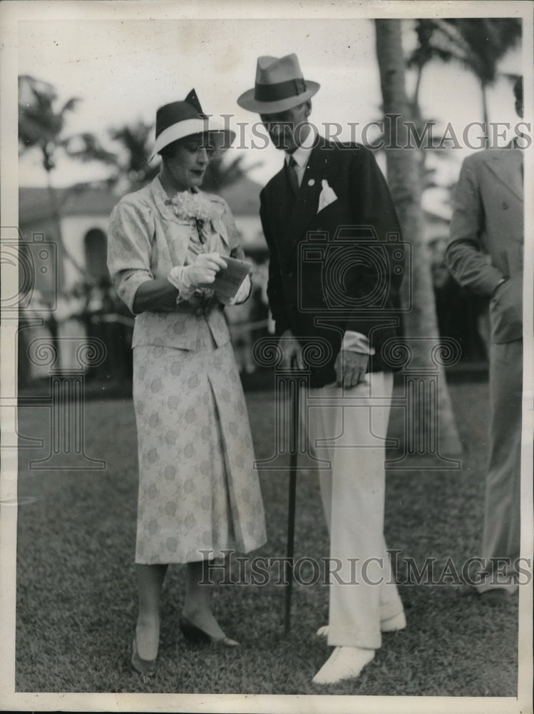 Load image into Gallery viewer, 1937 Media Photo Mrs Isabel Dodge Sloane,Sir Bede Clifford Hialeah Park in Fla
