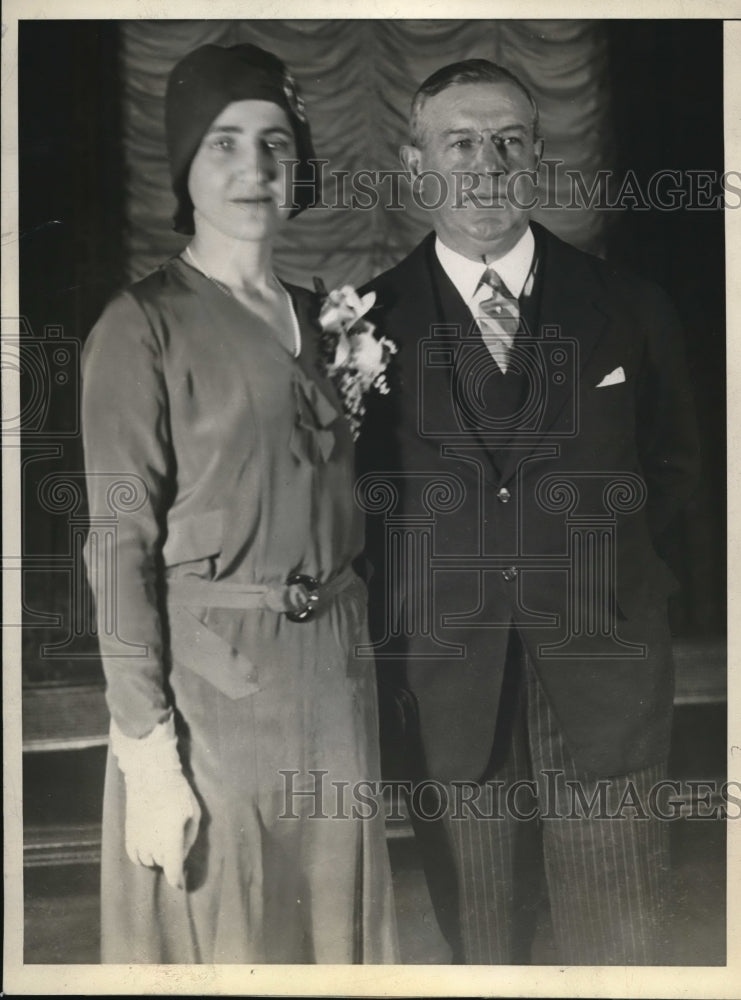 1930 Media Photo Ex-Senator Walter Edge & wife at farewell dinner