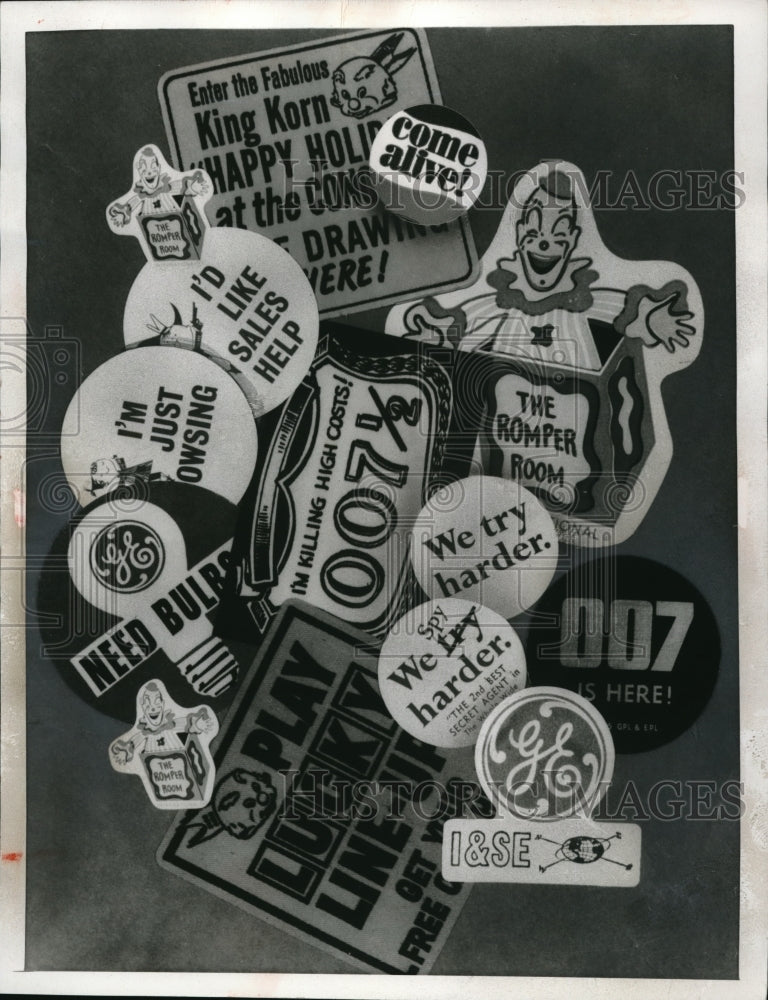 1966 Media Photo Button Button seems everyone is wearing one modern buttons