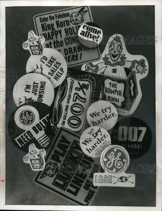 1966 Media Photo Button Button seems everyone is wearing one modern buttons
