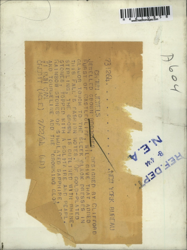 1944 Media Photo Jeweled c brooches designed by Clifford Furst