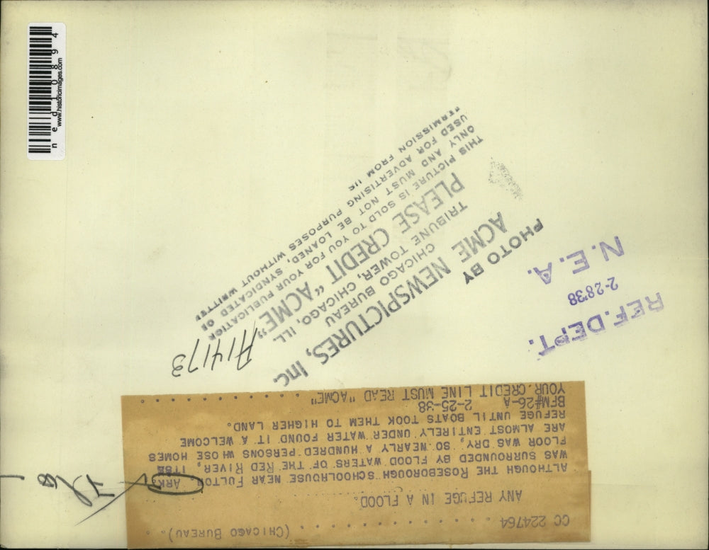 1938 Media Photo Roseborough Schoolhouse near Fulton Ar was surrounded by