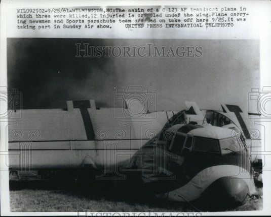 1961 Media Photo C 123 AF transport plane crash at Wilmington NC