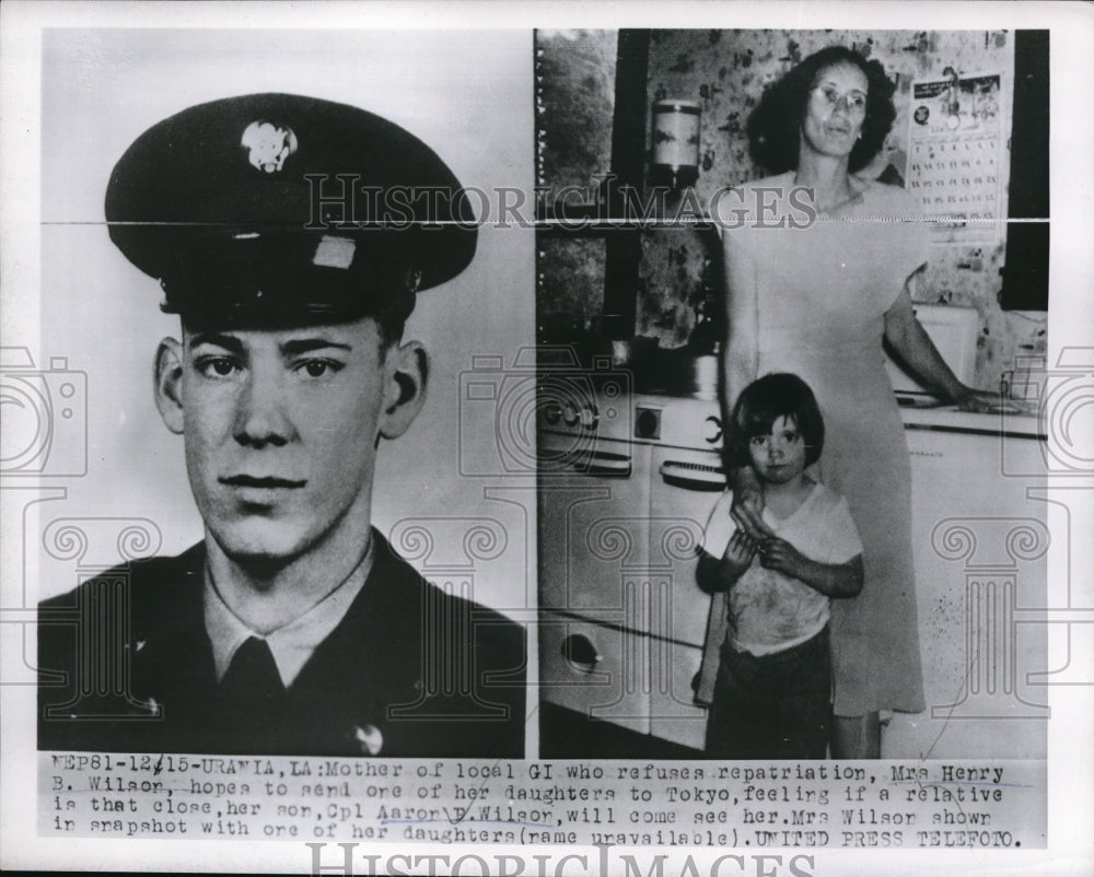 1953 Media Photo Urania La Mrs Henry Wilson mom of Cpl Aaron Wilson