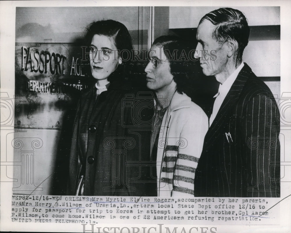 1953 Media Photo New Orleans Mrs ME Rogers. parents Mr & Mrs Harry Wilson