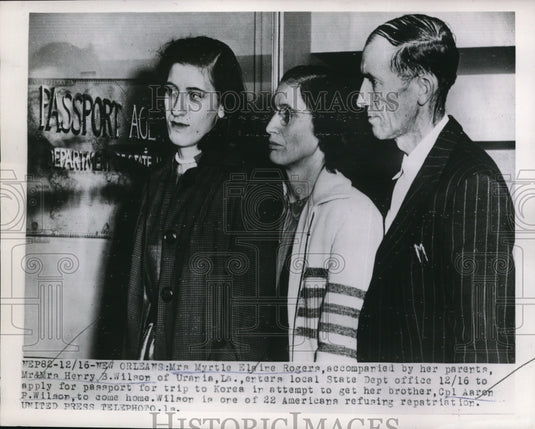 1953 Media Photo New Orleans Mrs ME Rogers. parents Mr & Mrs Harry Wilson