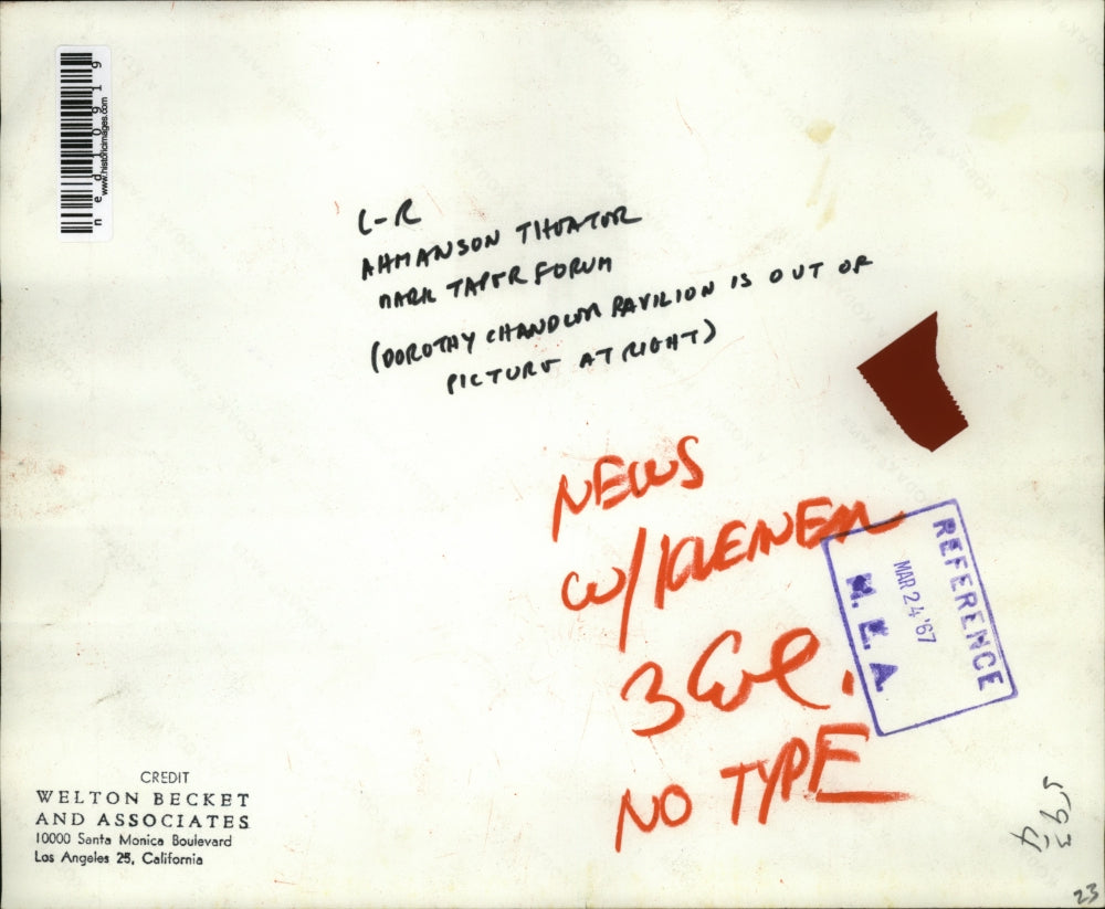 1967 Media Photo Ahmanson Theater