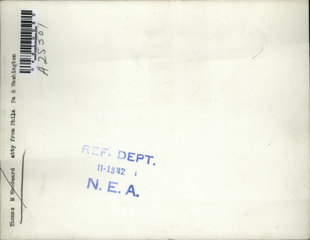 1942 Media Photo Thomas Woodward, attorney from Philadelphia