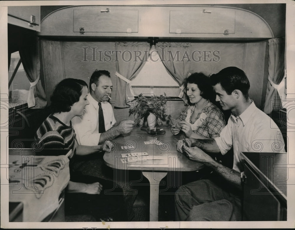 1937 Media Photo Foursome Hanging Out In New Mobile Homes St Petersburg Florida