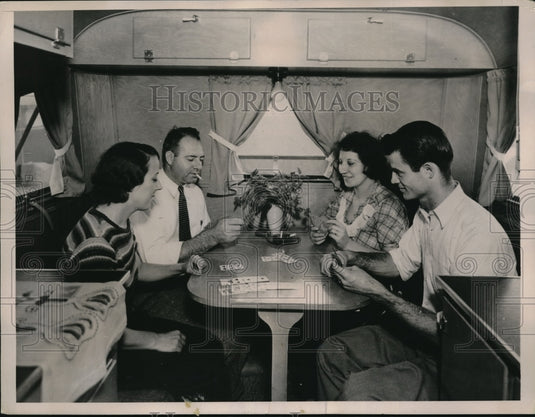 1937 Media Photo Foursome Hanging Out In New Mobile Homes St Petersburg Florida