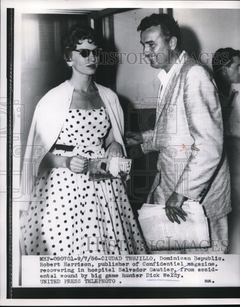 Load image into Gallery viewer, 1956 Media Photo The Publisher Robert Harrison was hospitalized due to accident
