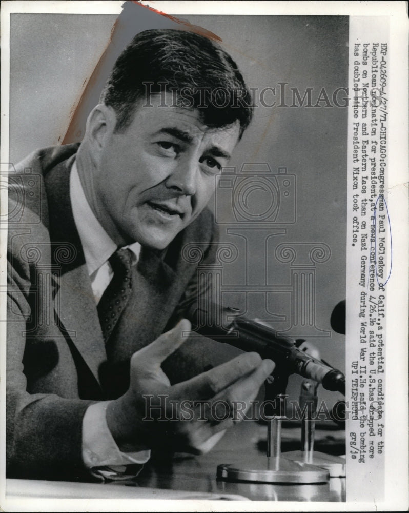 1971 Media Photo Chicago Paul McCloakey California Republican German Germany