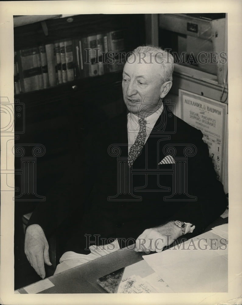 1934 Press Photo WC McGonagle Treasurer Hawaii Honolulu