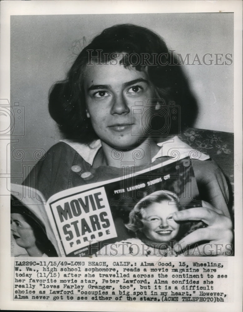 Load image into Gallery viewer, 1949 Media Photo High School Sophomore Reading Movie Magazine
