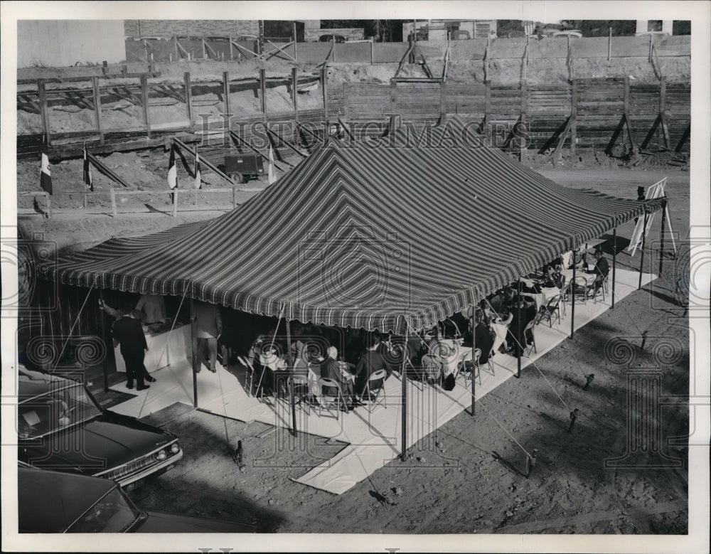 1961 Media Photo Washington DC Cocktail Party in Excavation Tent