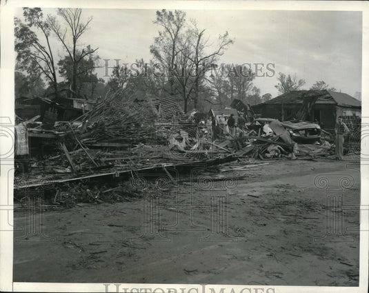 1941 Media Photo Monticello Arkansas Tornadoes Property Damage Homes Automobiles