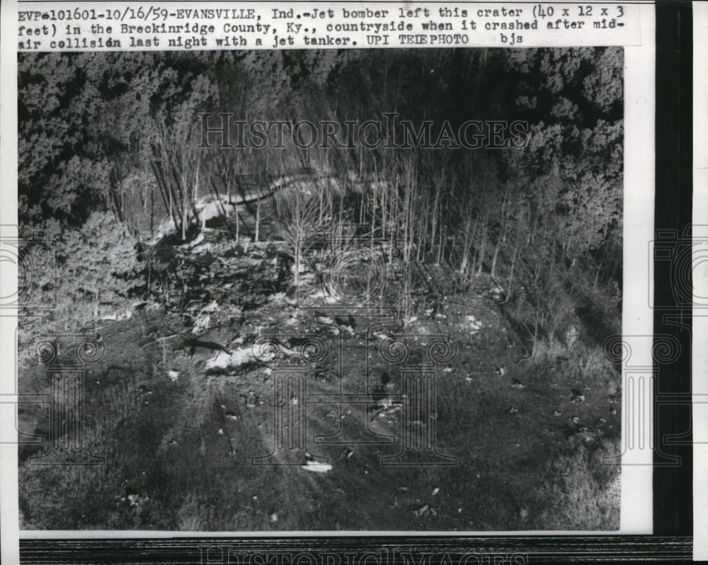 1959 Media Photo Jet Crash Crater