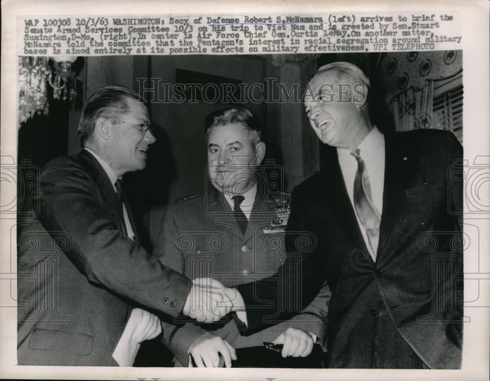 1963 Media Photo Washington Robert S McNamara Viet Nam Stuart Sumington