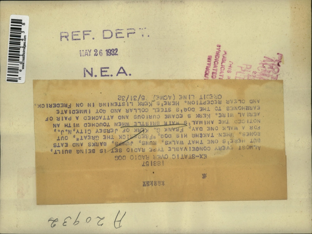 1932 Media Photo Frank Kerk with the dog Frederick the Great