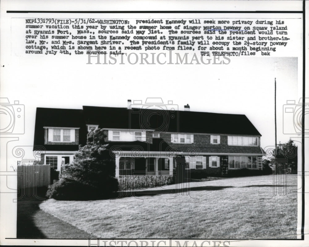 1962 Media Photo Pres. Kennedy will occupy the summer house of Morton Downey