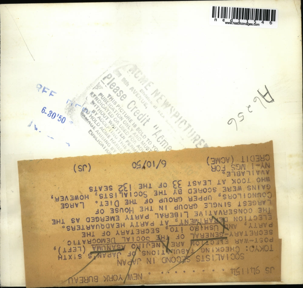 1950 Media Photo Checking the tabulations for Japan's Post war election