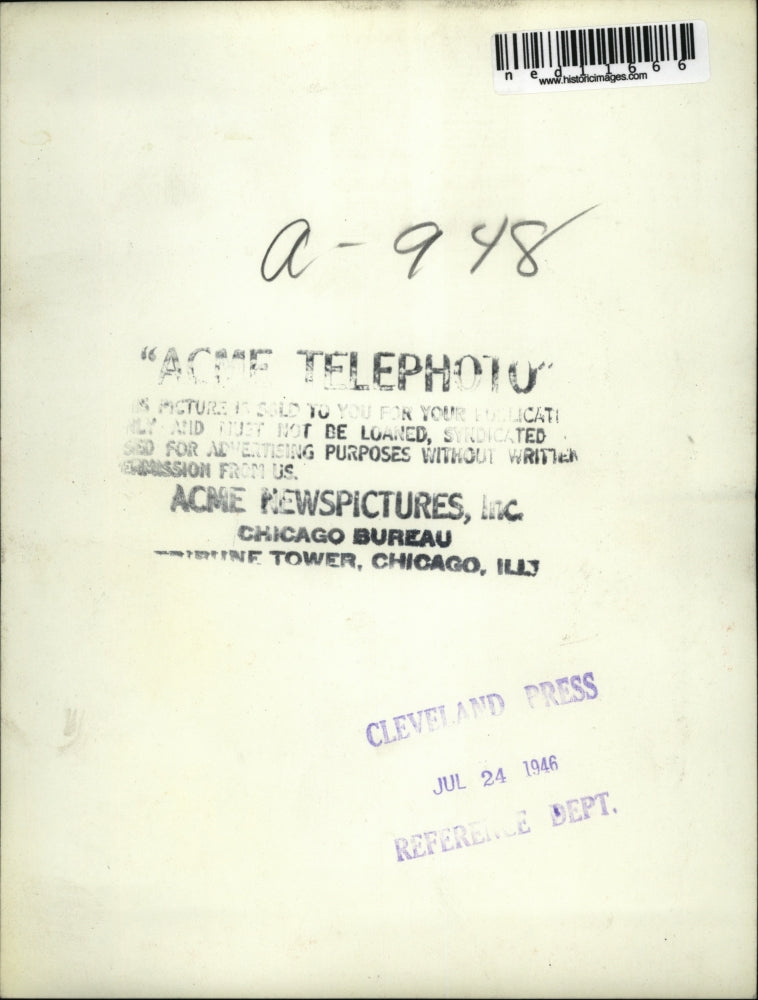 1946 Media Photo San Diego George White calls his atty after arrest following