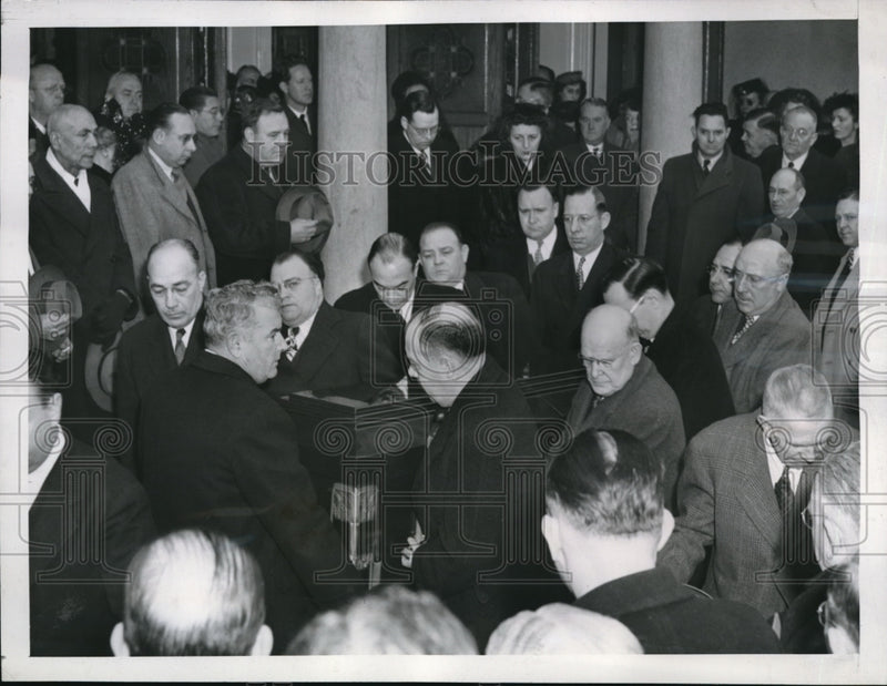 Load image into Gallery viewer, 1945 Media Photo James Pendergast, Nephew of Late T.J. Pendergast at Funeral

