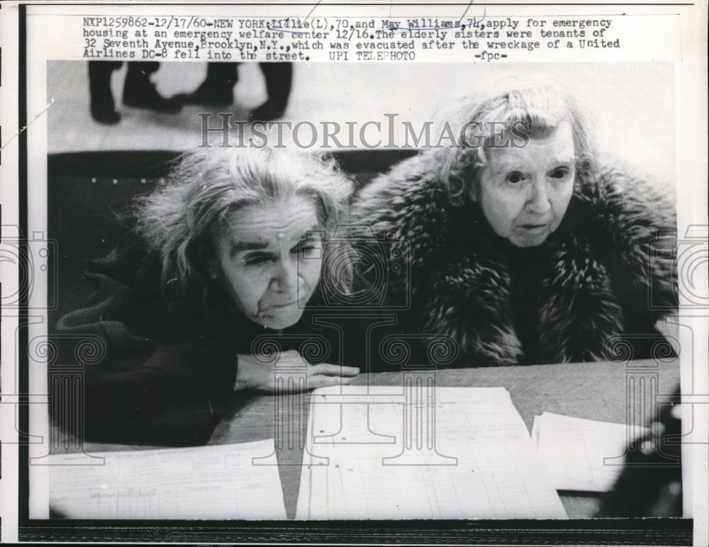 1960 Media Photo Lillie and May Williams Apply for Emergency Housing in New York
